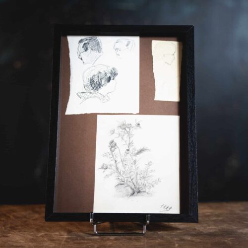 Composition de trois dessins