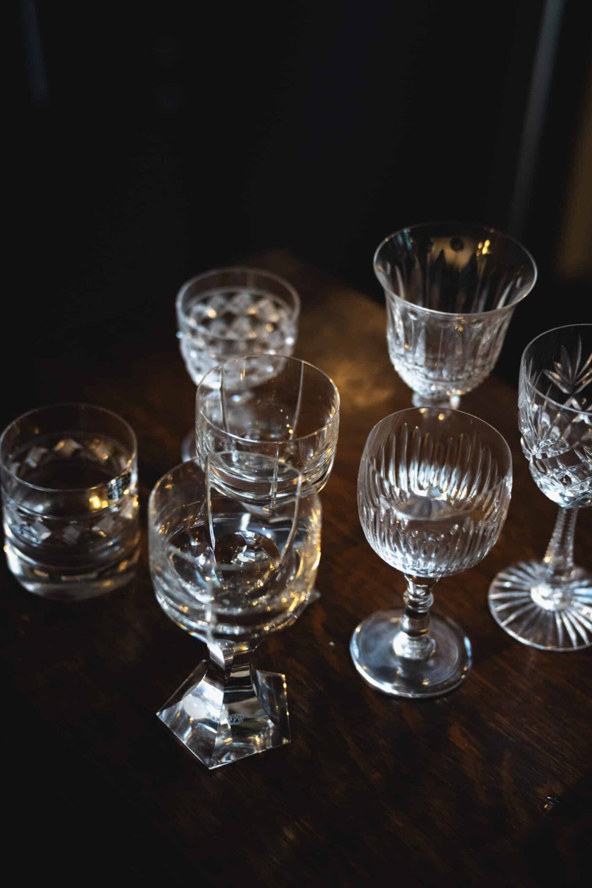 Verres dépareillés en cristal – Divers modèles – Image 2