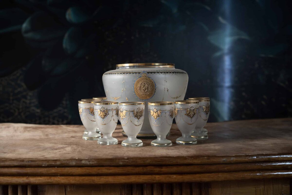 Service à Punch en Cristal – Époque Biedermeier (1824-1835)