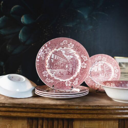 Service "Diner" Anglais Rouge -