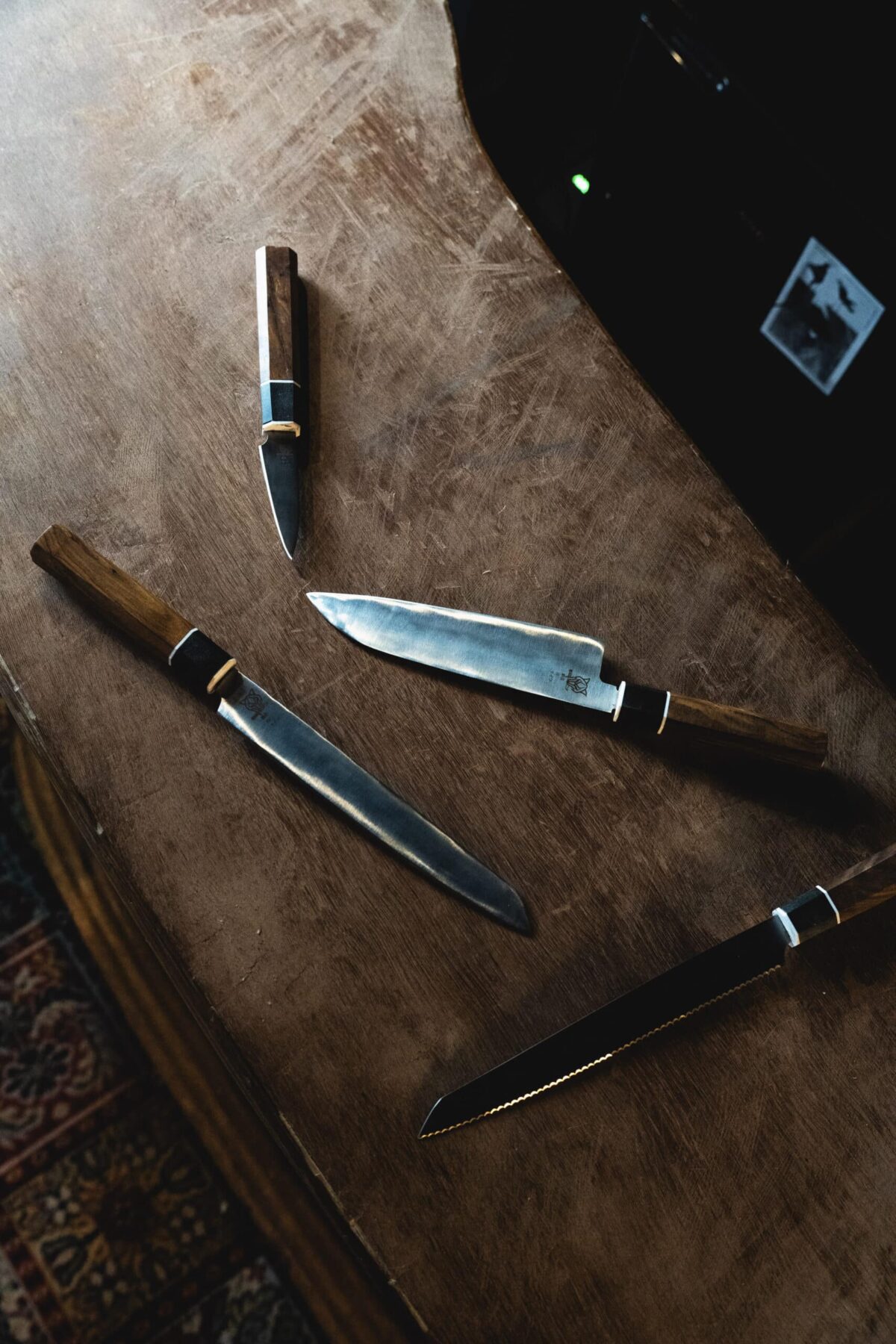 Ensemble de Couteaux Japonais / Deba, Yanagiba, Petty, Pan Kiri Bōchō