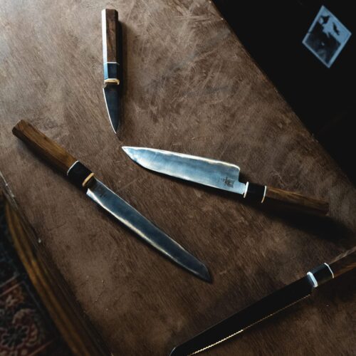 Ensemble de Couteaux Japonais / Deba, Yanagiba, Petty, Pan Kiri Bōchō