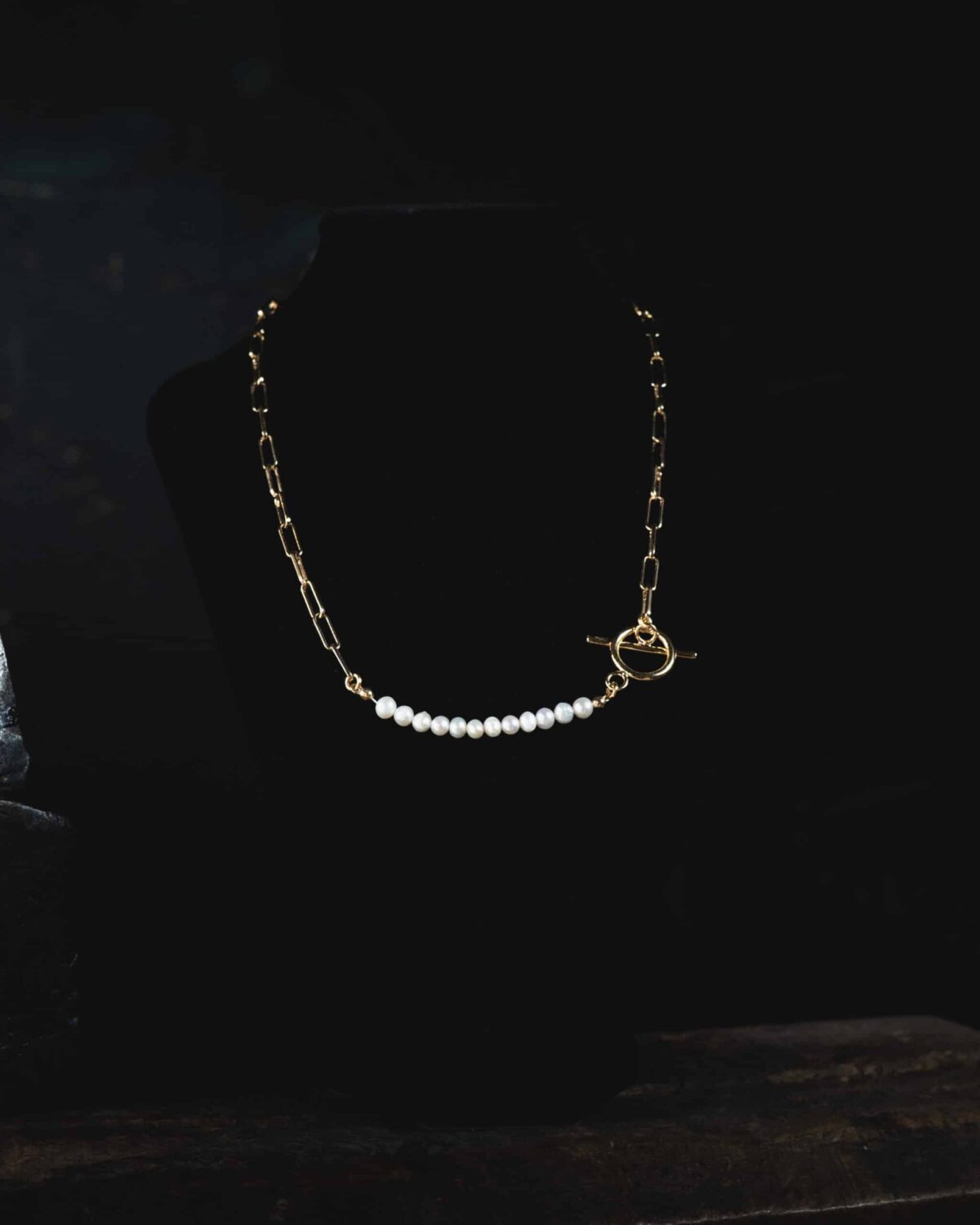 Collier Chaîne & Perles de Culture en Plaqué Or 18 Carats