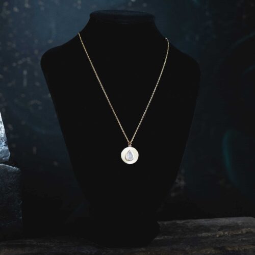 Collier Médaillon & Quartz rose