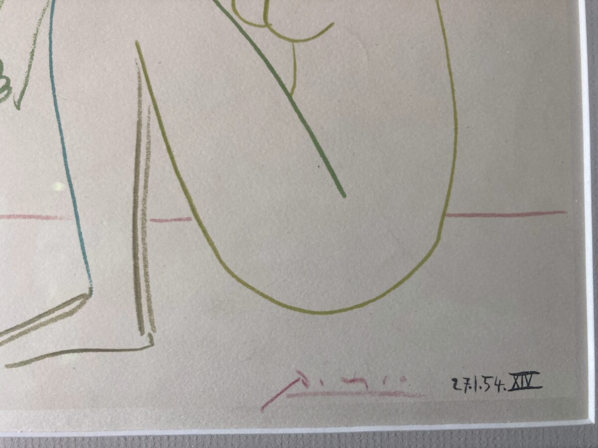 Lithographie de Pablo Picasso – La Comédie Humaine, 27.1.54 XIV – Image 3