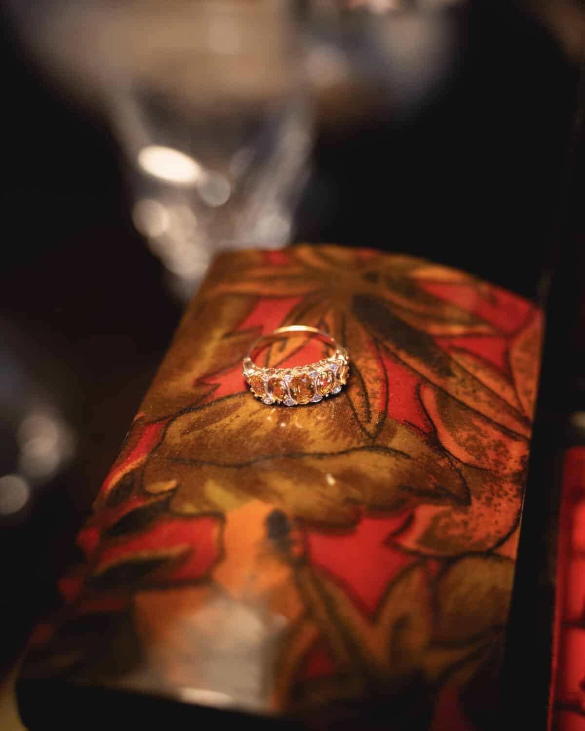 Bague en or rose – Citrines et diamants – Image 5