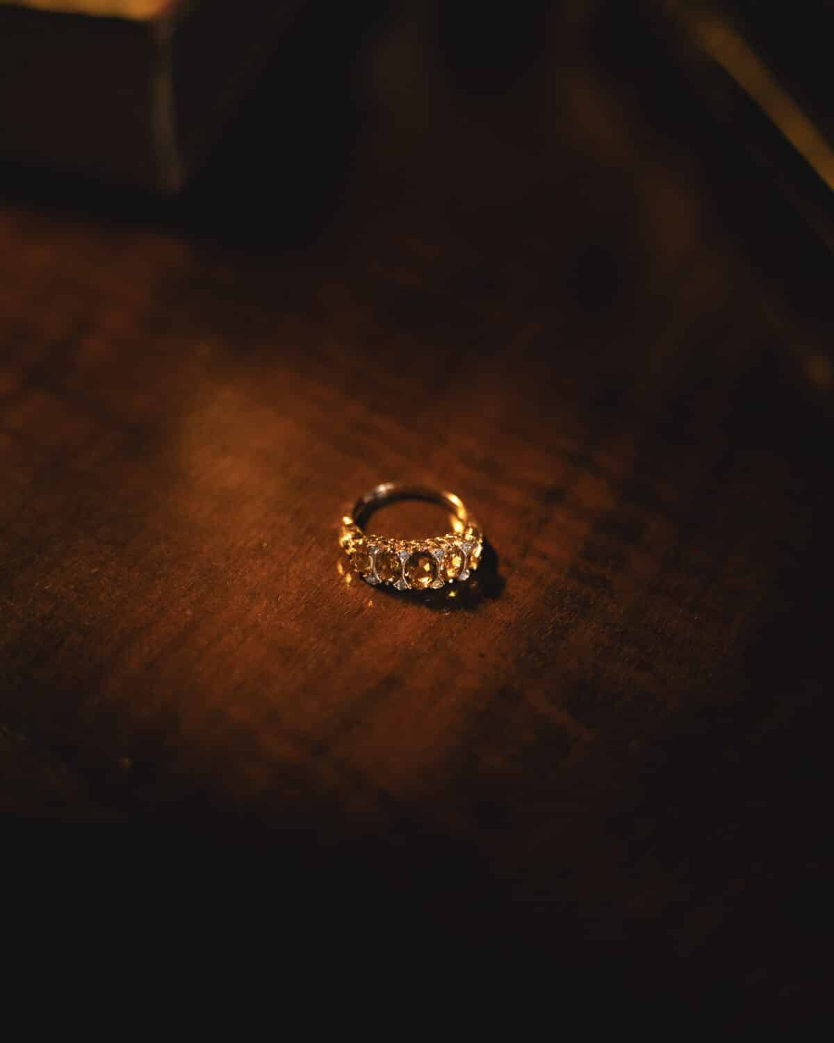 Bague en or rose – Citrines et diamants – Image 6