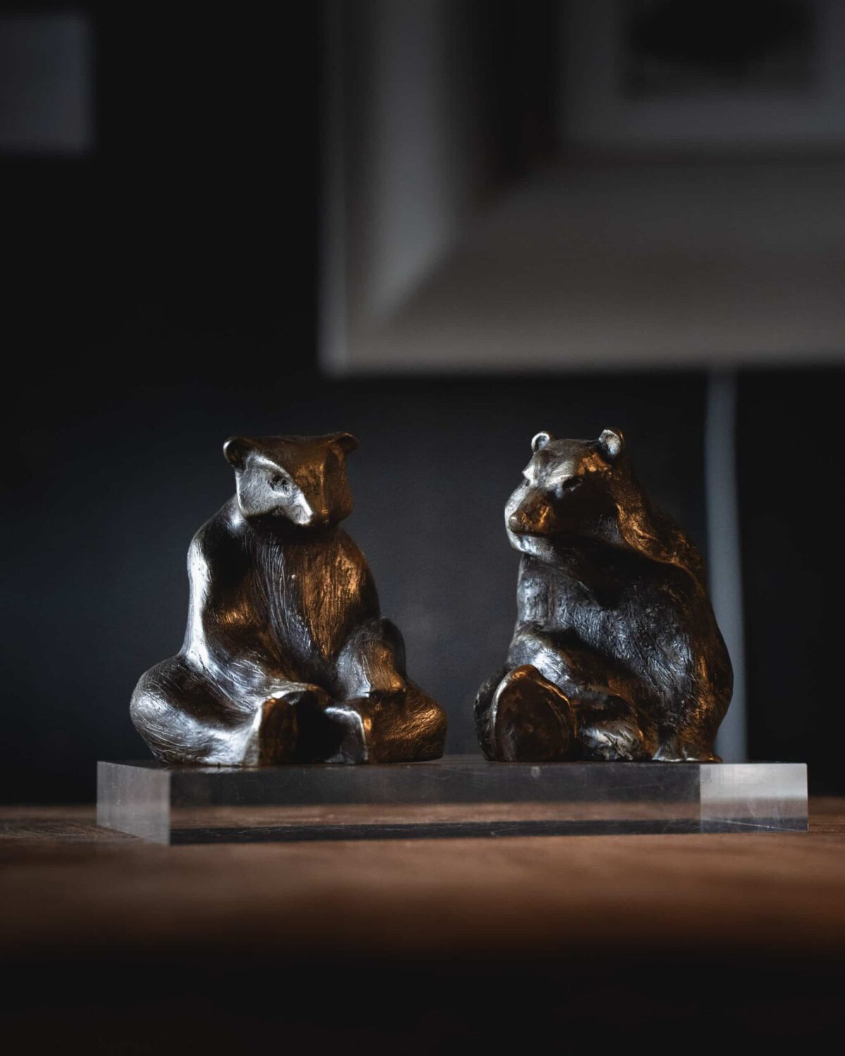 Couple d'ours en bronze patiné – Années 1930