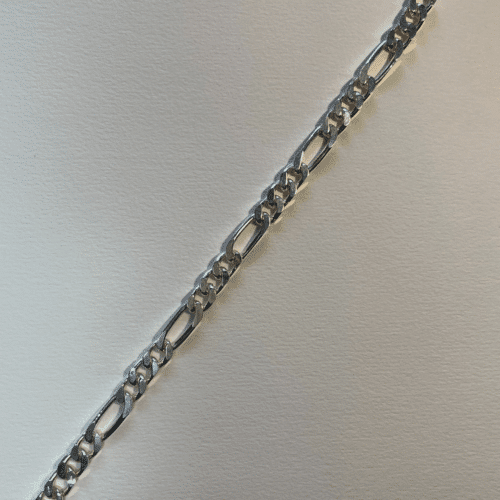 Bracelet Gourmette Figaro – Argent blanc