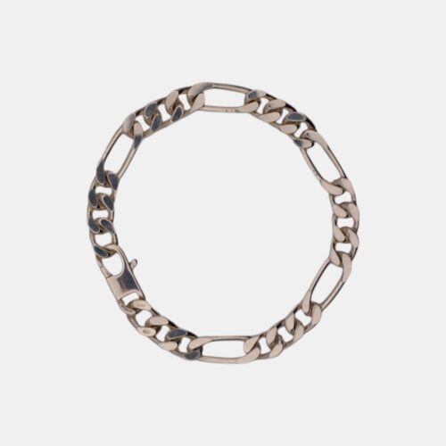 Bracelet Gourmette Figaro – Argent blanc