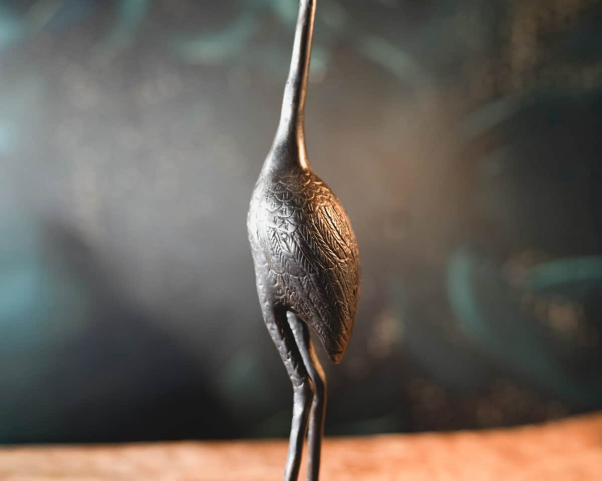 Statue en bronze – Grue – Image 2