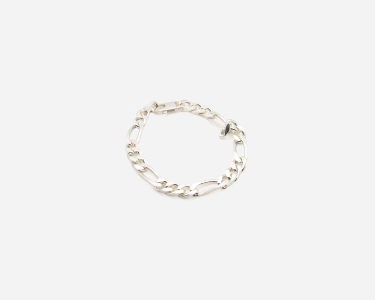 Bracelet Gourmette Figaro – Argent blanc
