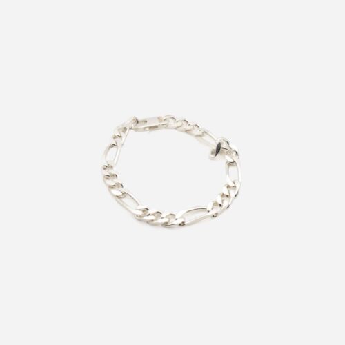 Bracelet Gourmette Figaro – Argent blanc