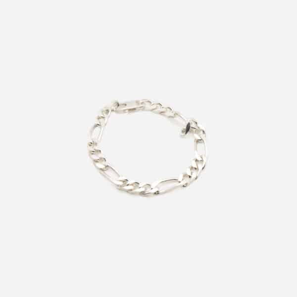 Bracelet Gourmette Figaro – Argent blanc