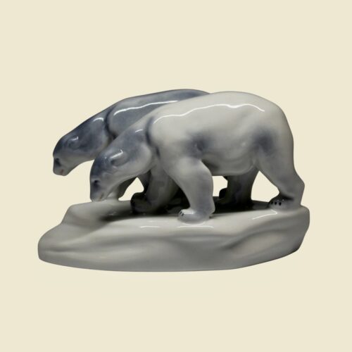 Couple d’ours polaires – Manufacture de porcelaine Zsolnay
