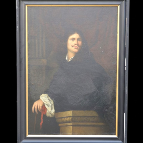 Grand portrait d'homme dans le goût de Philippe de Champaigne – Huile sur toile, XIXᵉ siècle