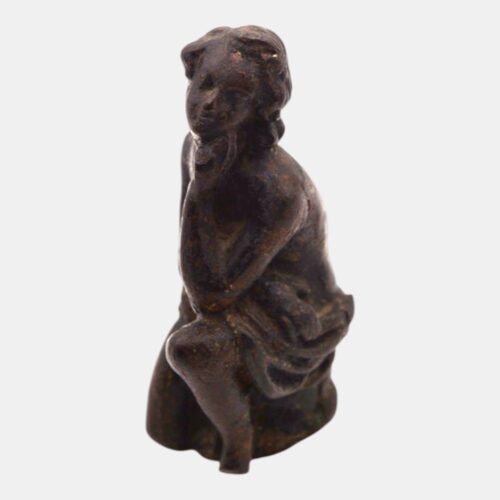 Jeune femme songeuse Bronze à patine brune - XIXᵉ siècle