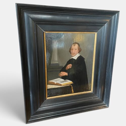Portrait d'un ecclésiastique ou théologien – Huile sur panneau, XVIIe siècle