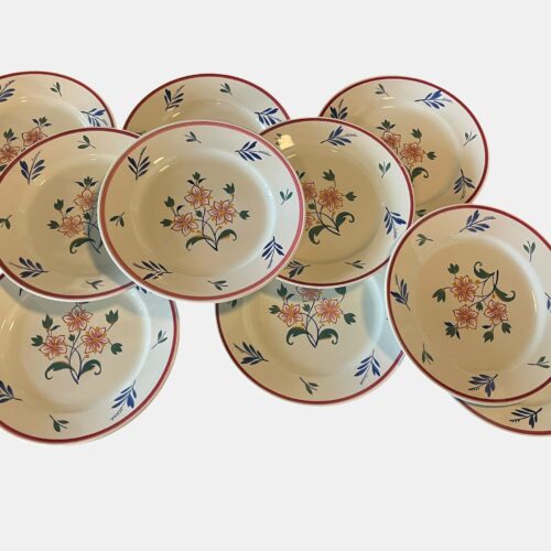 Art de la Table 5 Ensemble de six assiettes en faïence provençale — circa 1950